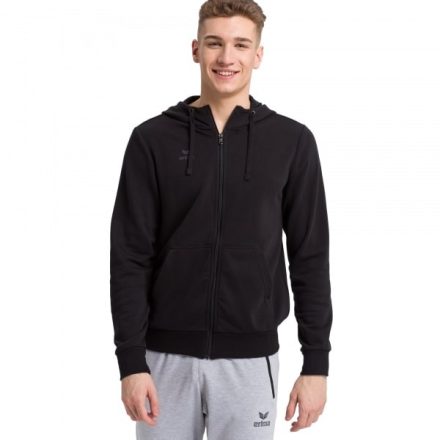 hoody jacket - pamut férfi pulóver - fekete - M