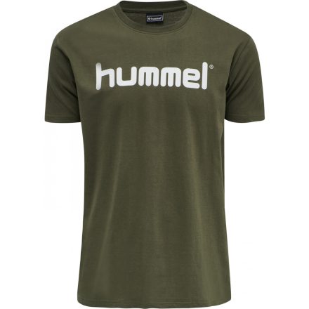 Humel Go Cotton Logo póló - khaki színű - L